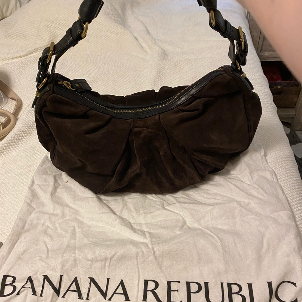 Brown suede Banana Republic purse